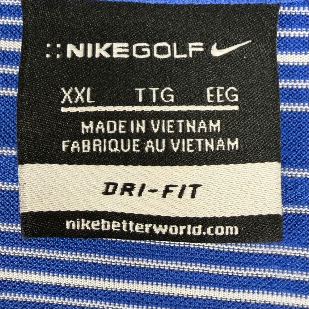 NikeGolf Dri-Fit Polo shirt men’s 2XL blue/ white stripe Really nice Shirt. - Picture 4 of 6